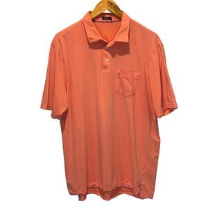 Johnnie-O Orange Pink Short Sleeve Polo Shirt - size XL